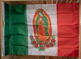VIRGEN DE GUADALUPE Virgin Mary tri color Mexico decorative flag bandera 5 x 3
