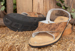 MENS LEATHER 2 strap brown COWHAIR mexican sandals with tire sole Size 9 Huarache pelo de vaca