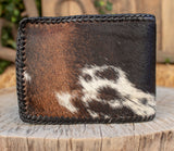 Real COWHIDE NATURAL HAIR cowboy leather western wallet cartera