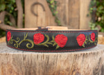 CHILDRENS YOUTH LEATHER ROSE EMBROIDERED WESTERN BELT