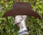 Brown felt 100X Western La Sierra COWBOY TEXANA HAT Tejana