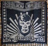 Luchador SANTO BLUE DEMON double sided Lucha Libre reversible Mexican wrestling poncho Zarape Gaban