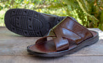 MENS STRAPPED LEATHER SLIP ON MEXICAN SANDALS