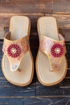 WOMENS LEATHER SLIP ON HUARACHE MEXICAN SANDAL